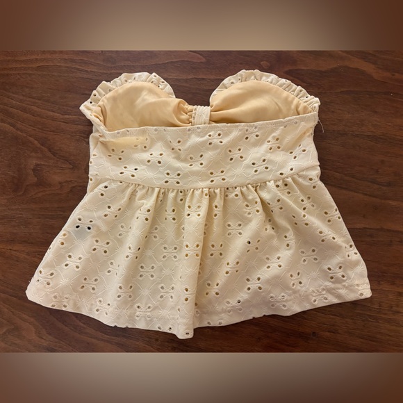 SHEIN Cream Eyelet Bow Blouse - Picture 4 of 5